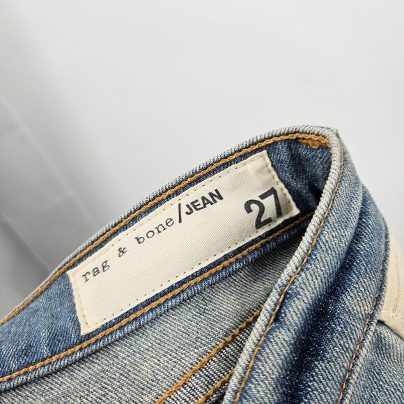 Rag & Bone Jeans Blue The Skinny Racer Relay Ankle Zip Side Striped Denim Sz 27 - Picture 7 of 8
